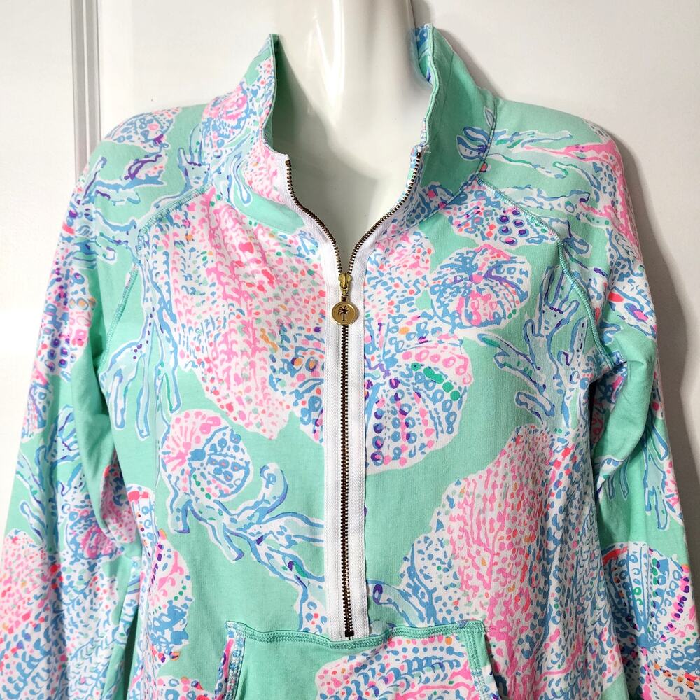 Lilly Pulitzer Multicolor Jellyfish Half Zip Pullover Sweatshirt S - Picture 2 of 9